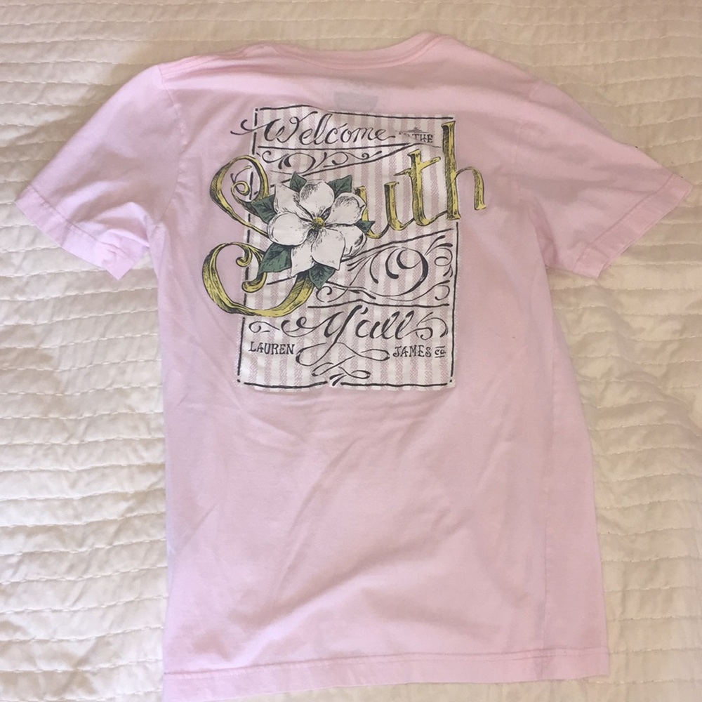 LAUREN JAMES light pink welcome to the south shirt